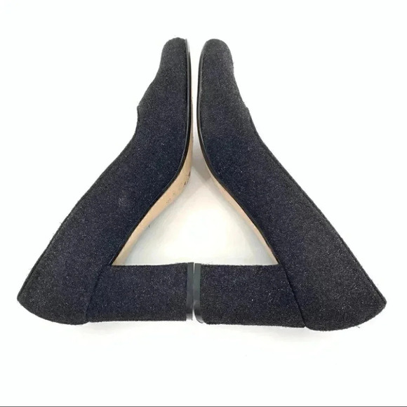 Alta Moda heels sz 8.5 charcoal gray chunky square toe 90s Y2k holiday vintage - Picture 6 of 13